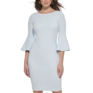 Blue Calvin Klein Dress with Bell Sleeve